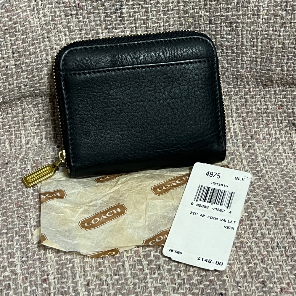 Vintage Coach Sonoma Zip Around Wallet #4975 Black NWT